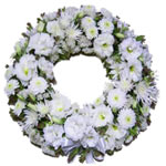 Helbunden wreath with just white blommor.(Size 30 cm small.)...