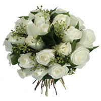 Dreamy Bouquet of White Roses <br/>