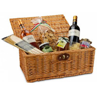 Angelic Festive Greeting Food Basket with Wine