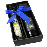 Dynamic Gift Box of Luna Red Wine Bottle and Salami Di Felino<br>