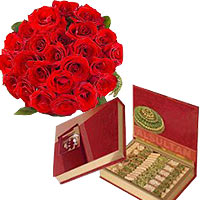 Cupid in Love 24 Roses & Mix Baklava 1kg