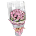 Romantic 25 Pink Roses Bouquet for Valentine's Day