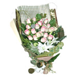 Passionate Pink Roses Arrangement with Cheerful Wishes
