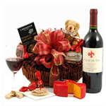 Fully Flavored Wine and Delicious Cheese Hamper