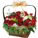 20 Red Roses Basket