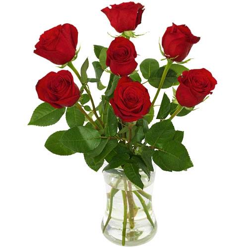 Dazzling Red Roses with Vase