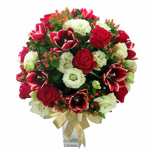 Classic White Red and Pink Flower for Valentine