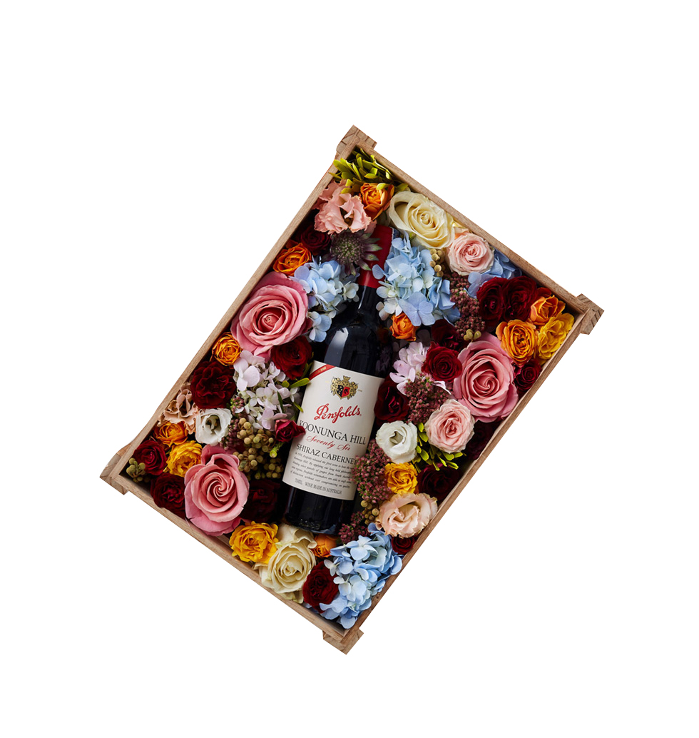 Bottle Of Wine And Flower