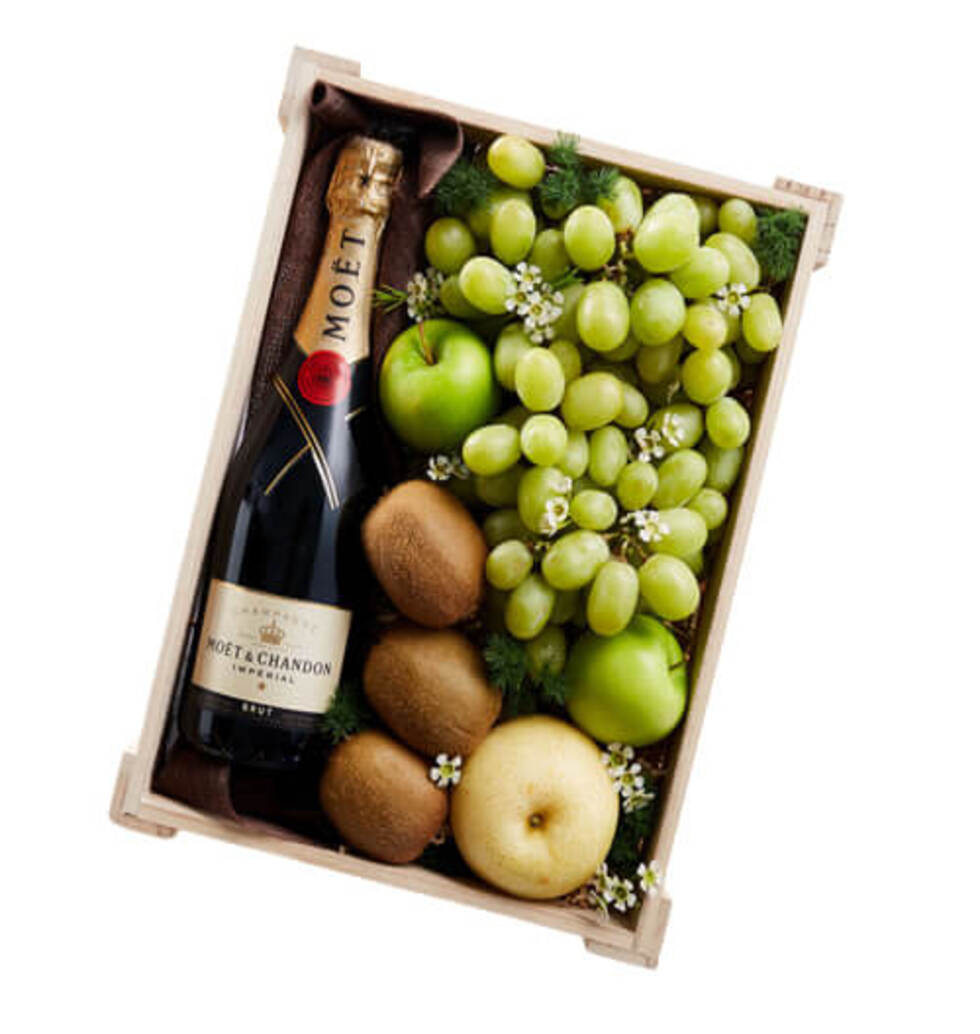 A opulent basket filled with a variety of fruits a...