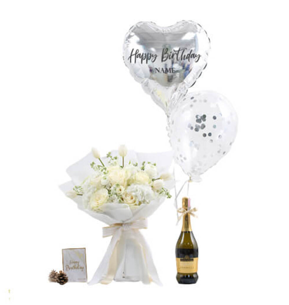 Pretty Floral And Wine Gift Set