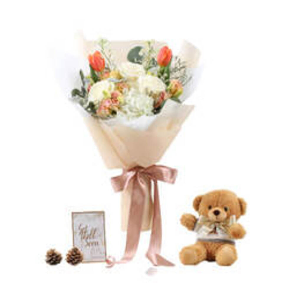 Flower Arrangement With Gift Set