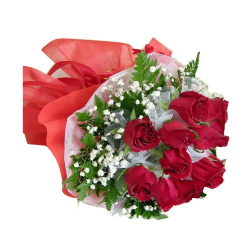 Fresh Red Roses Bunch