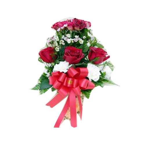 Combo Of White Red Roses