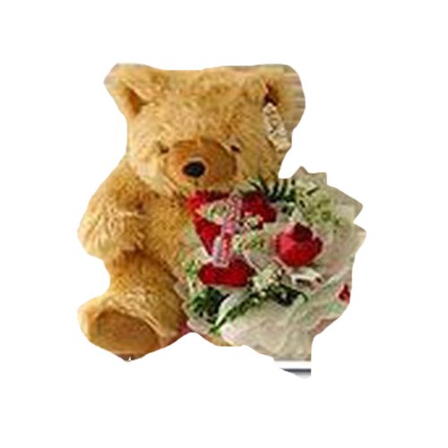 Stuffed Animal With Red Roses