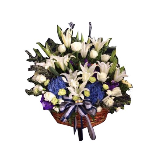 Lilies In Blue And White In A Pitcher