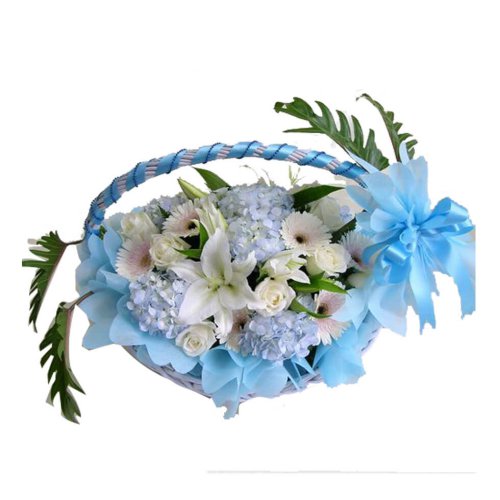 Blue And White Flowers In A Bouquet