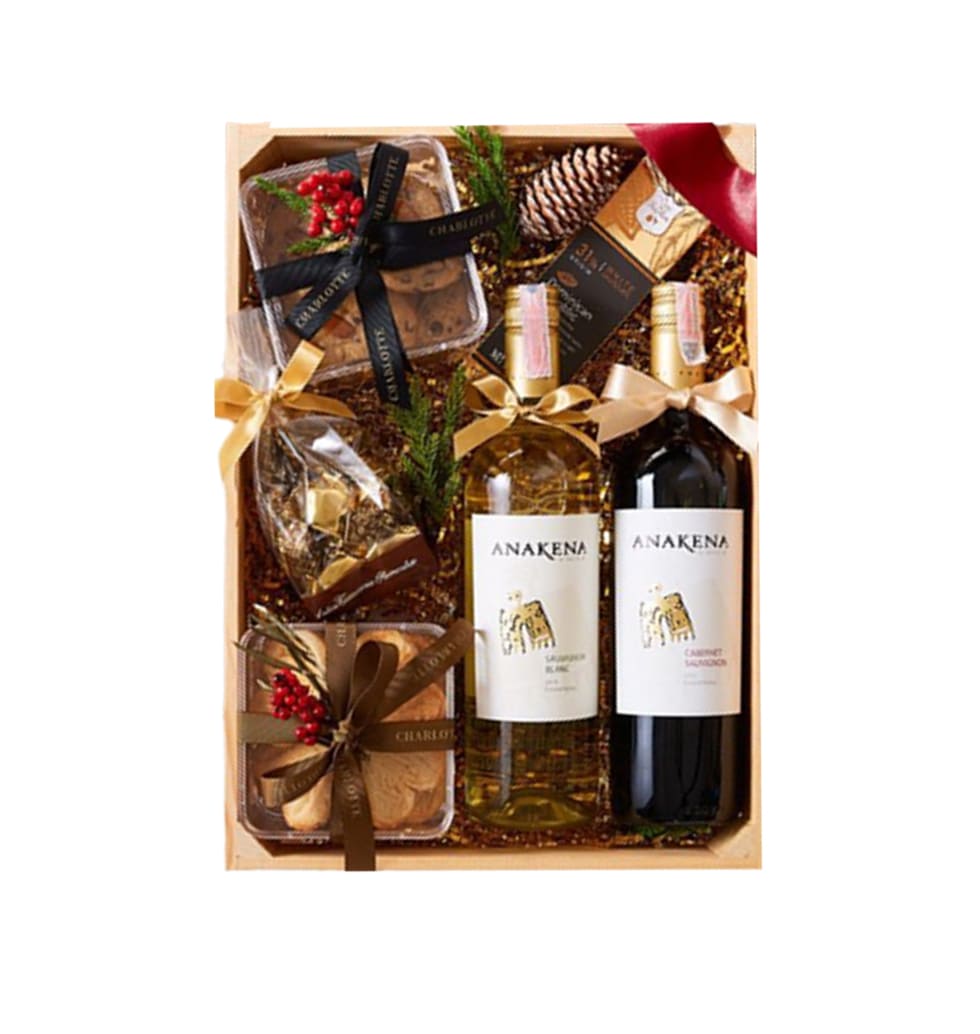 Gourmet Gift Basket With Wine