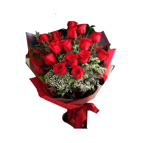Red roses wrapped with red net make a perfect gift......  to Narathiwat