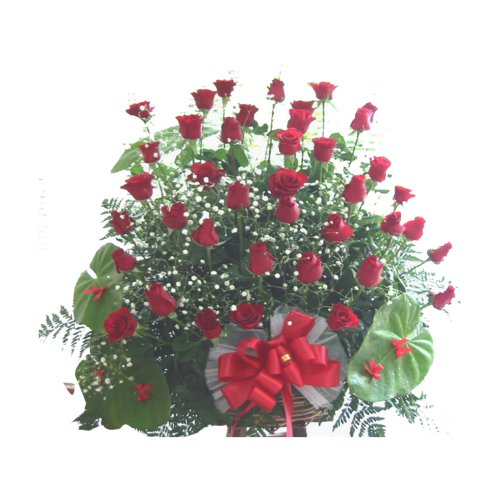 Roses In A Huge Basket