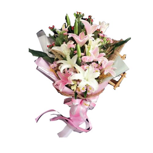These stunning lilies bouquet are hand crafted, fi......  to Suphanburi