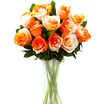 Orange Roses In Vase
