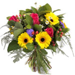 An entertaining assortment bunch of yellow gerbera...