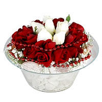 Talisman of Love Red and White Roses. This arrange...