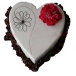 Chocolate-Draped Heart Cake