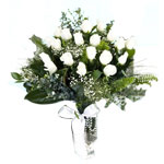 Elegant 19 White Roses with Sweet Emotion