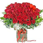 Bright Red Roses Bouquet