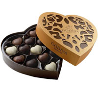 Wholesome Big Heart Shape Box of 14 Godiva Chocolates