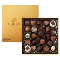Classy Gold Rigid Box of 24 Pc. Godiva Chocolates