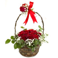 Royalty Selection Basket of Red Roses