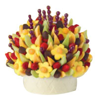 Creative Basket of Chocolate and Fruits Arrangement