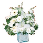 Heavenly White Christmas Glass Vase