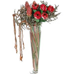 An imaginative flower arrangement that will bring lasting joy....