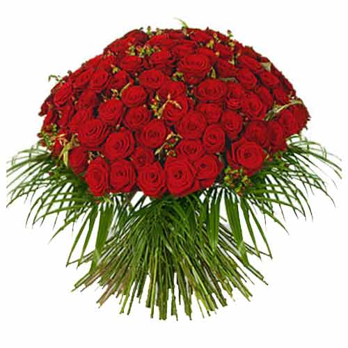 One Hundred Red Roses Bouquet