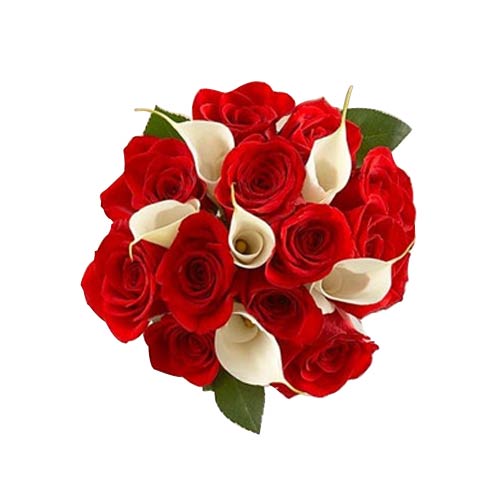 Classic Valentine Blush Roses and Lilies Arrangement