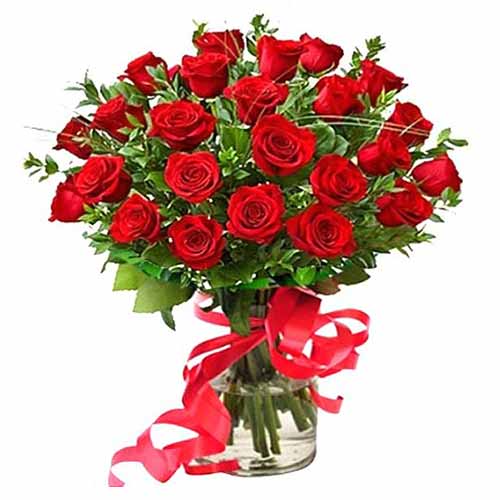 Delicate Flame of Love Red Roses Bouquet