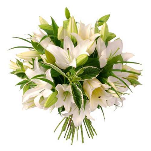 Charming Bouquet of White Lilies