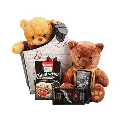 Welcoming Chocolate N Teddy Delight Gift Bag