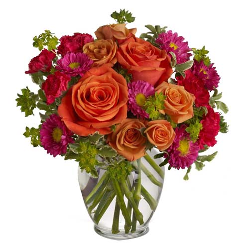 Stimulating Combination of Vivid Flowers in a Vase<br/><br/><br/>