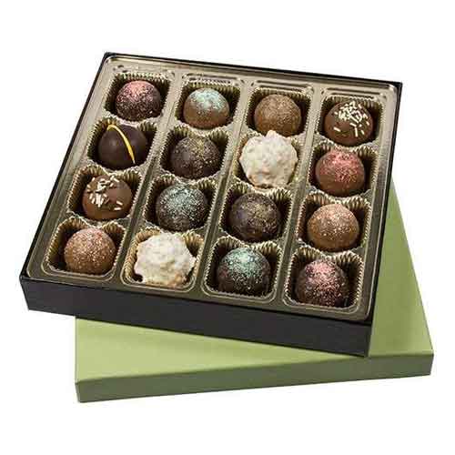 Luscious Sweet Flavor Green Leather Chocolate Box