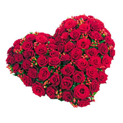 Heart Shape Red Roses