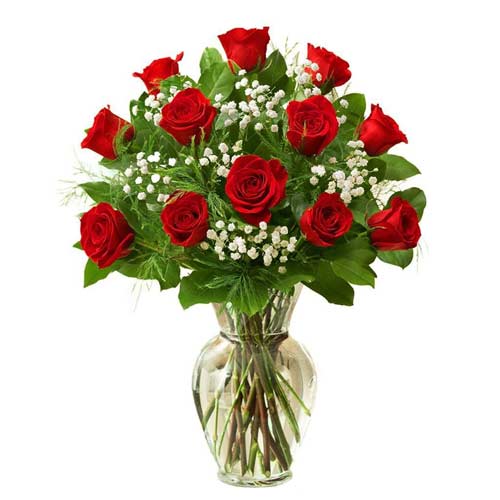 Red Roses In Vase