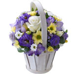Romantic Assorted Blue and White Flower Basket for Special One