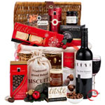 Attractive Festive Wine Basket with Chocolates