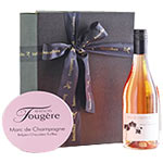 Thick Gift Box of Wine N Chocolate Delights