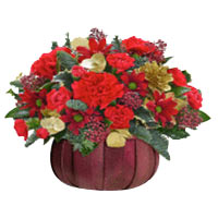 Petite Radiant Red and Gold Christmas Basket