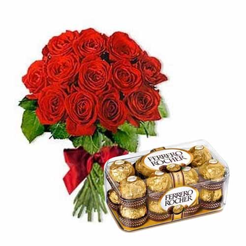 Vibrant Love Bouquet with Yummy Chocolate Gift